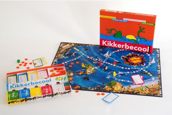 Bordspel Kikkerbecool, sociale vaardigheden, weerbaarheid, goede manieren, omgaan met pesten en plagen